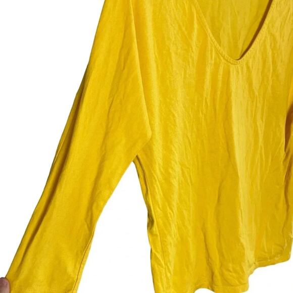 BODEN Women’s Size 4 Yellow 3/4 Sleeve Shirt Ultra Soft Rounded V-neck - Picture 5 of 8